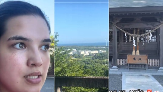Brasileira no Japão subiu em templo religioso para se proteger durante alerta de tsunami - Hanay Kawakami, o marido, a mãe e a cachorrinha da família subiram uma montanha para fugir de possíveis ondas após receberem alertas