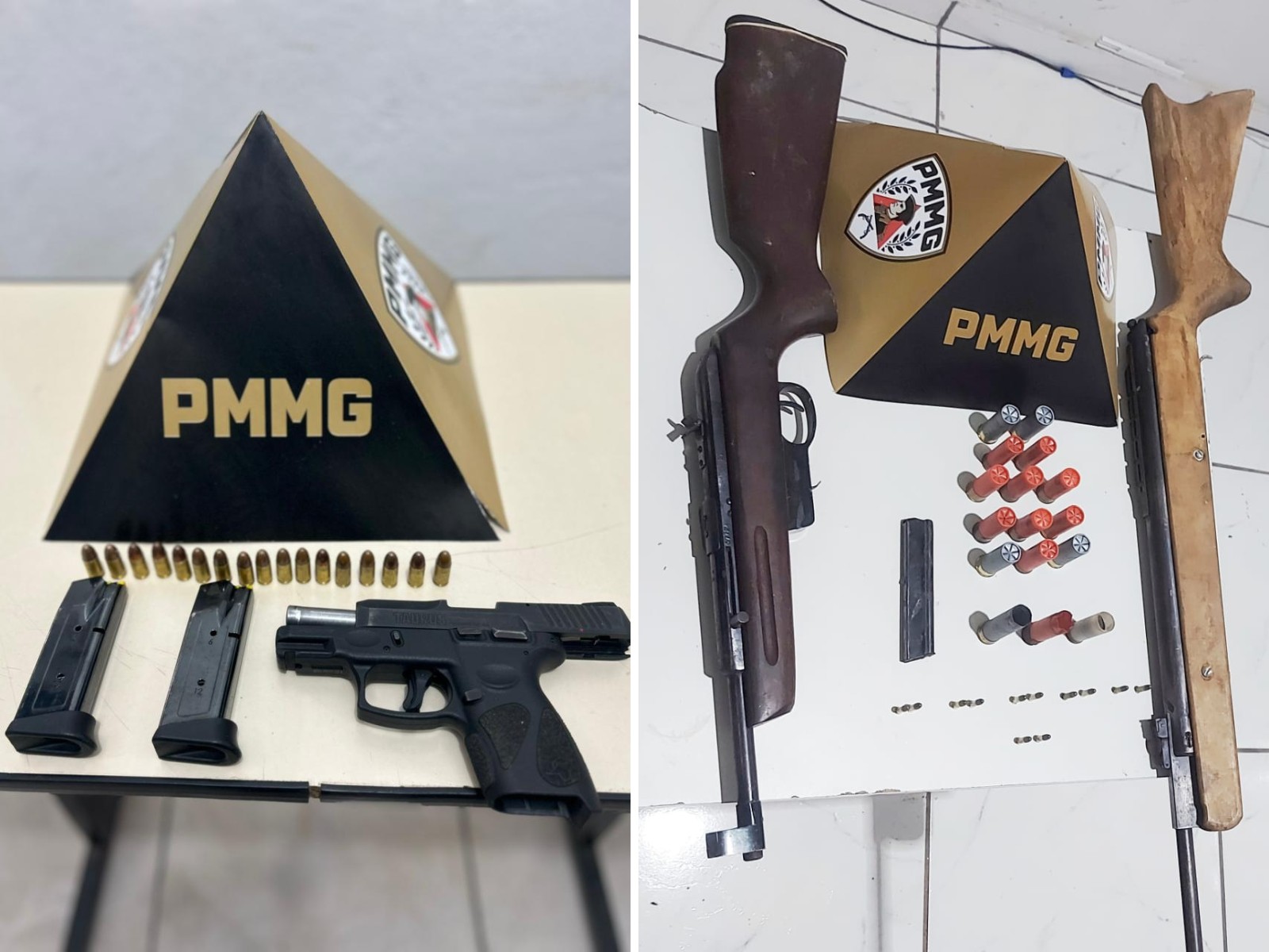 Denúncia de tiros termina com arma arremessada em quintal e apreensões em MG