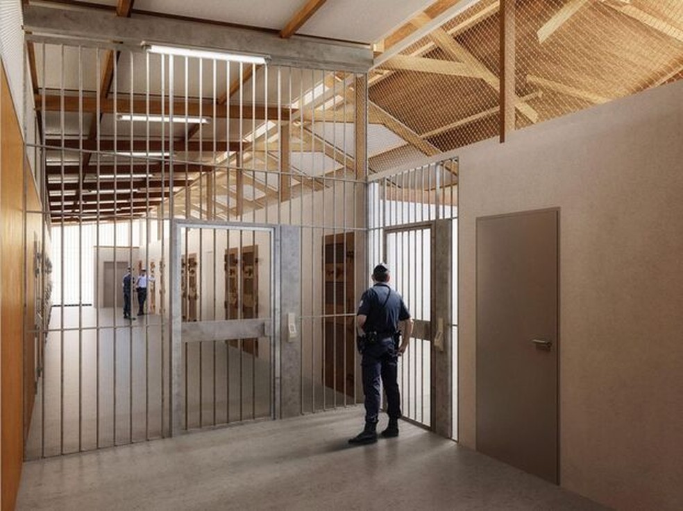 Visual 3D da futura prisão na Guiana — Foto: Ministère de la Justice