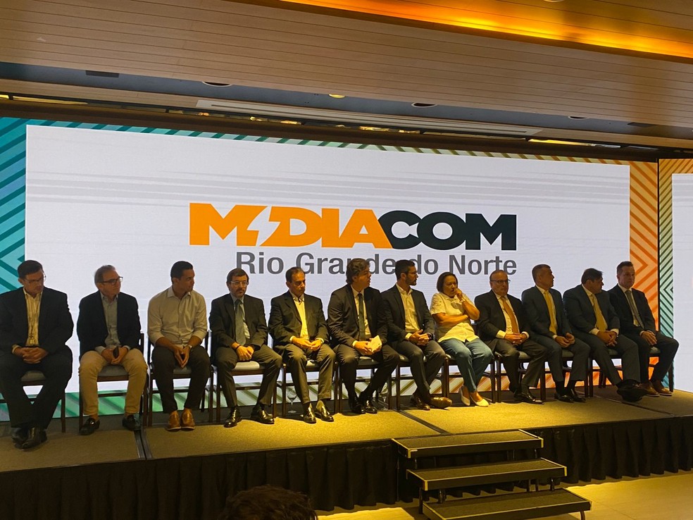 Evento de posse da diretoria da Midiacom aconteceu nesta segunda-feira (14) em Natal — Foto: Pedro Trindade/Inter TV Cabugi