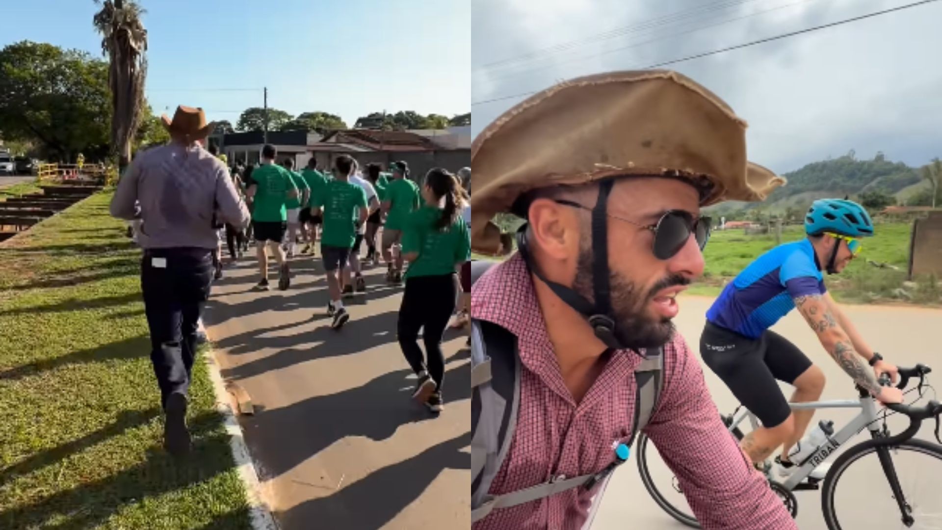 Botina, camisa xadrez e chapéu: mineiro corre maratonas com traje típico de cowboy e inspira web