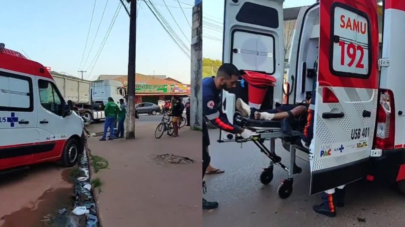 Motociclista fica ferido após ser fechado por carreta em Santarém