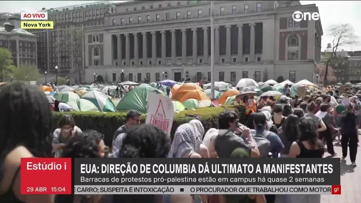 Protestos pró-Palestina: alunos de Columbia não se dispersam após 'ultimato'; direção começa a aplicar suspensões