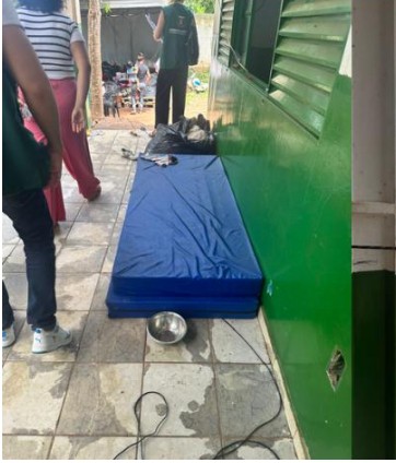 Foram constatadas diversas irregularidades nos centros, como teto com mofo, banheiros em ms condies de uso, portas quebradas e fechaduras danificadas.  Foto: Reproduo