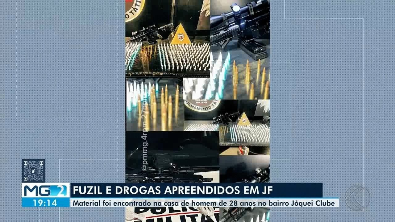 Fuzil, explosivos e drogas são apreendidos em posto de combustíveis na BR-040, em Juiz de Fora