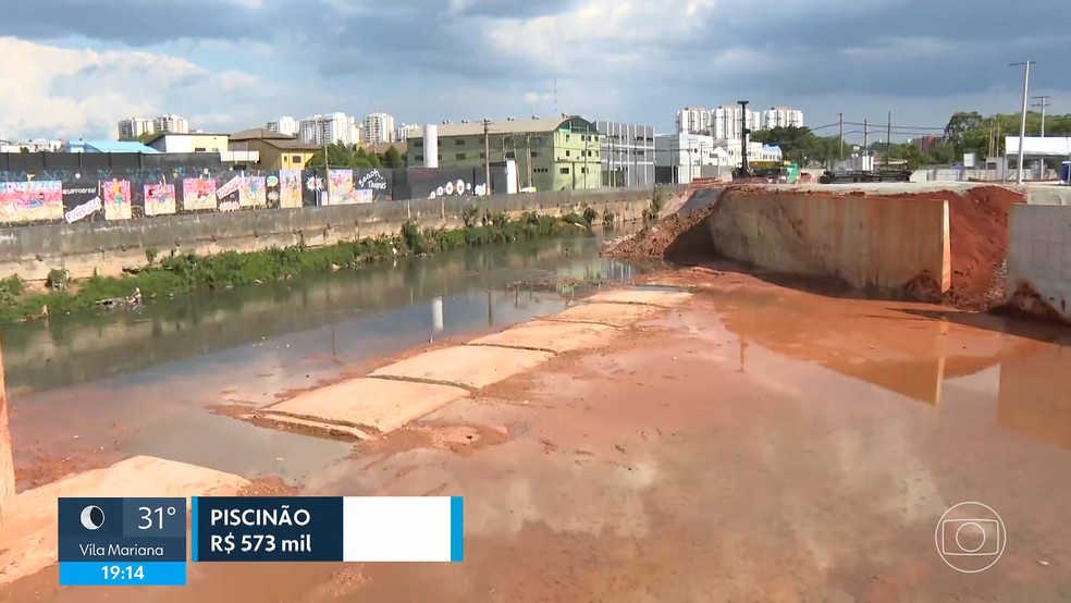 Piscinão de Jaboticabal, o maior da Grande SP, é inaugurado — Foto: Reprodução/TV Globo