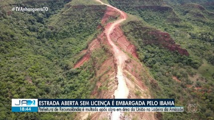 Estrada aberta sem licença é embargada pelo Ibama