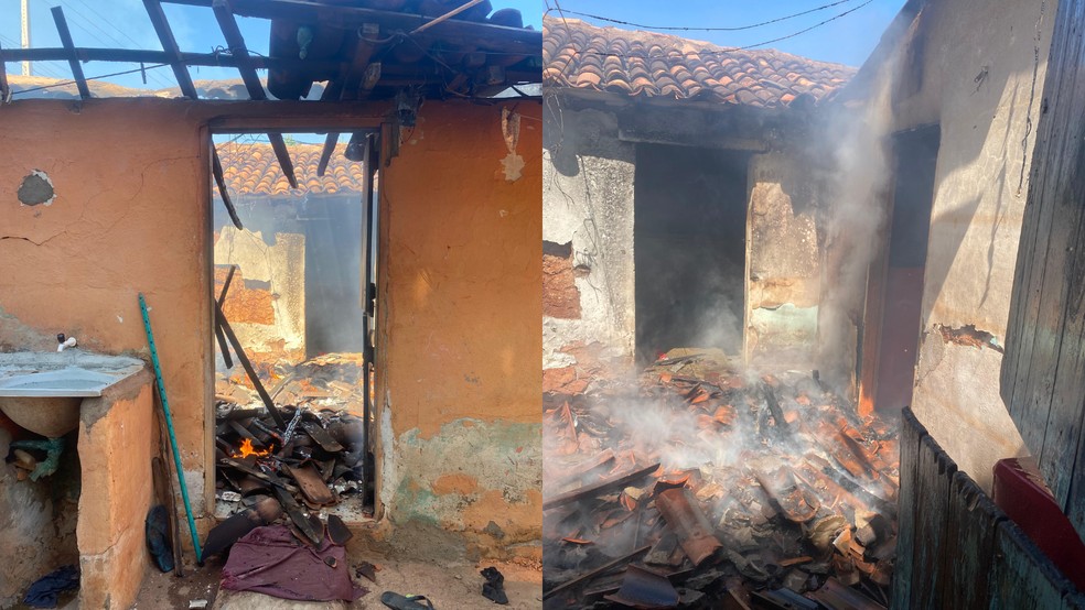Filho morre e pai é baleado no Sul do Piauí; suspeito do crime é preso e tem casa incendiada — Foto: Divulgação/CBMEPI