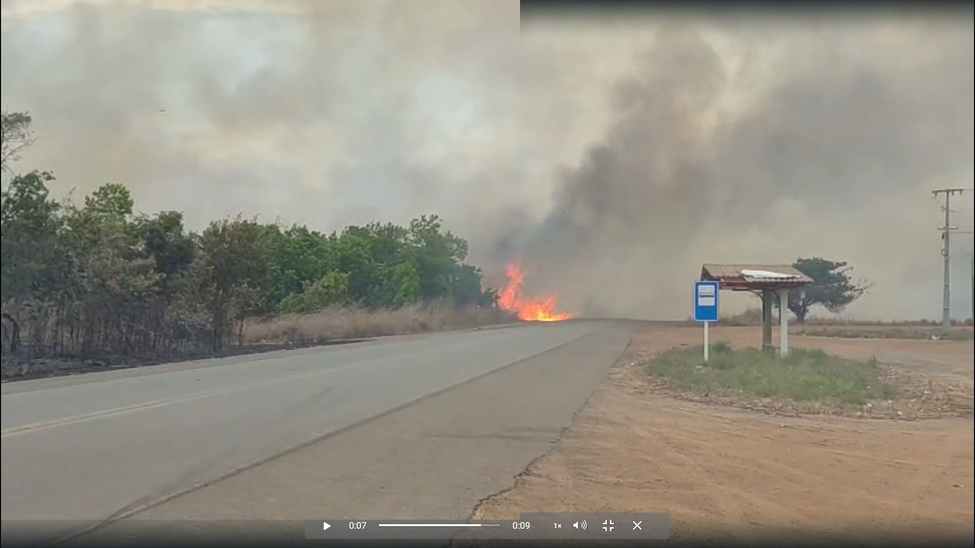 Incêndio de grandes proporções atinge área de lavrado na zona Rural de Boa Vista