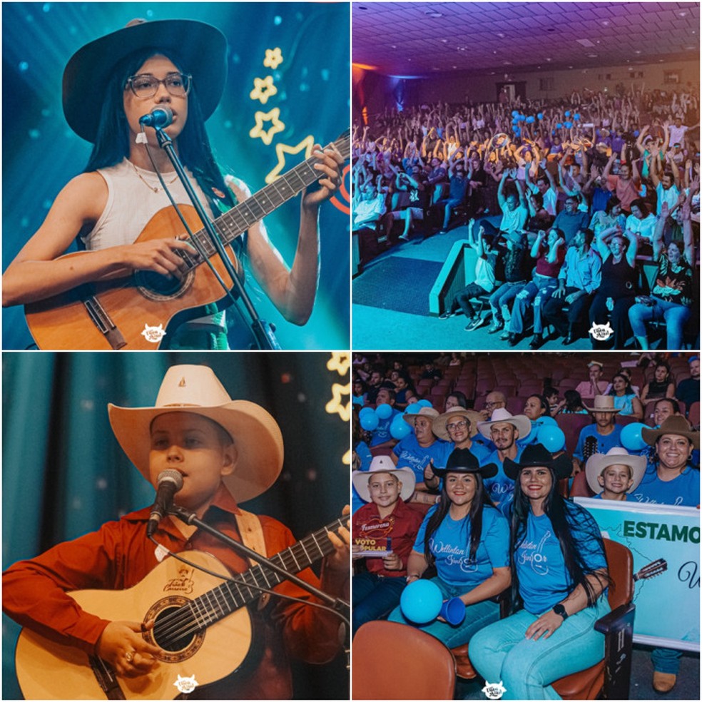 Ester e Wellinton venceram as categorias de melhor letra, voto popular e também melhor torcida — Foto: Vaca Azul/Divulgação