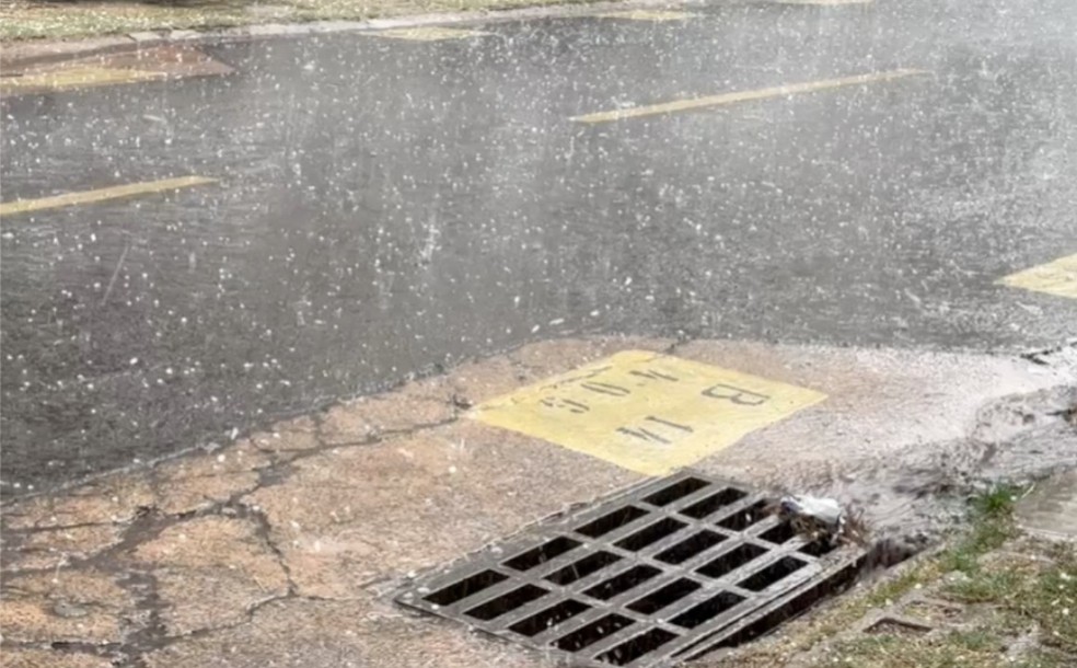 Chuva de granizo em Campo Grande — Foto: Reprodução