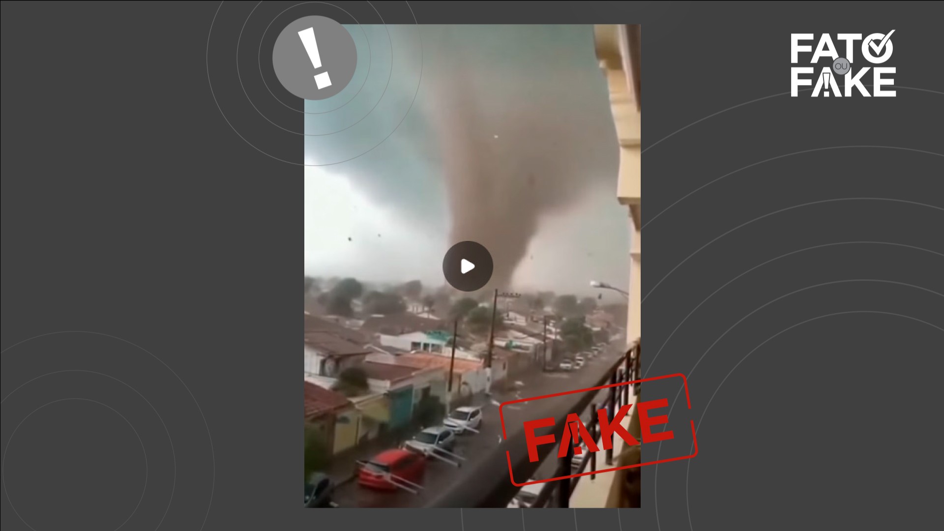 É #FAKE vídeo viralizado que mostra tornado atingindo cidade no Paraná
