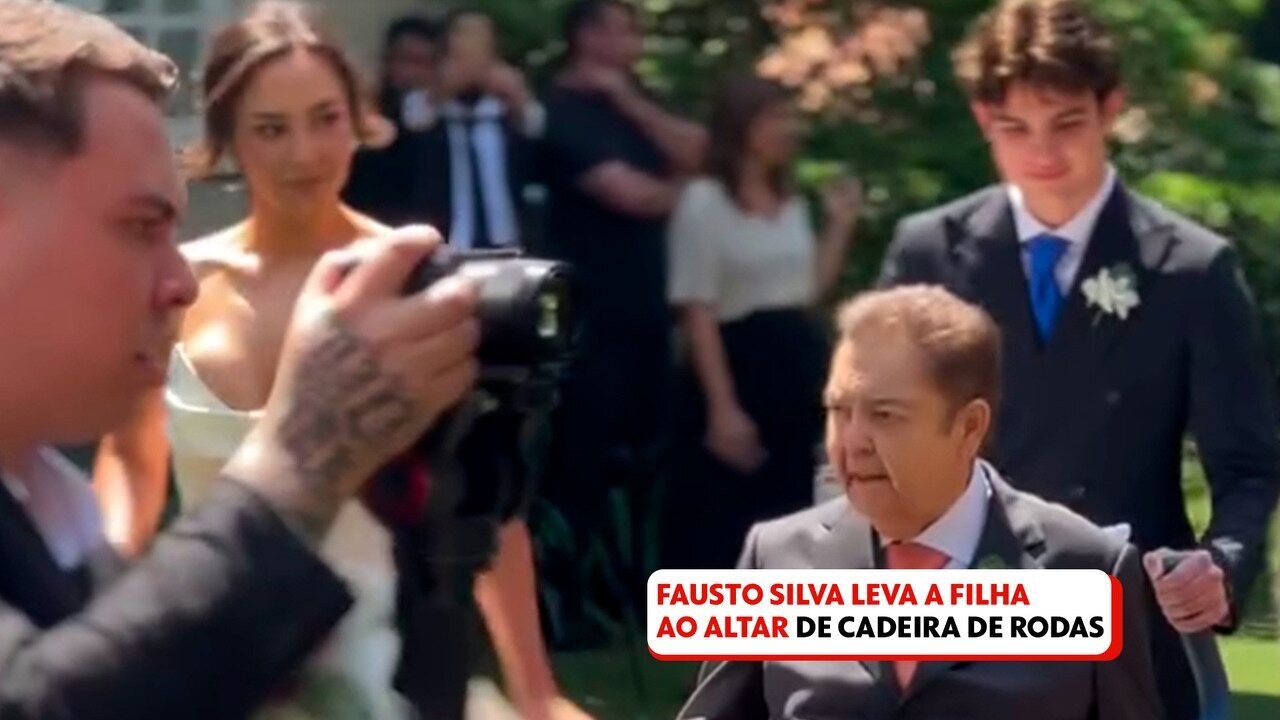 De cadeira de rodas, Faustão leva filha ao altar em casamento neste sábado