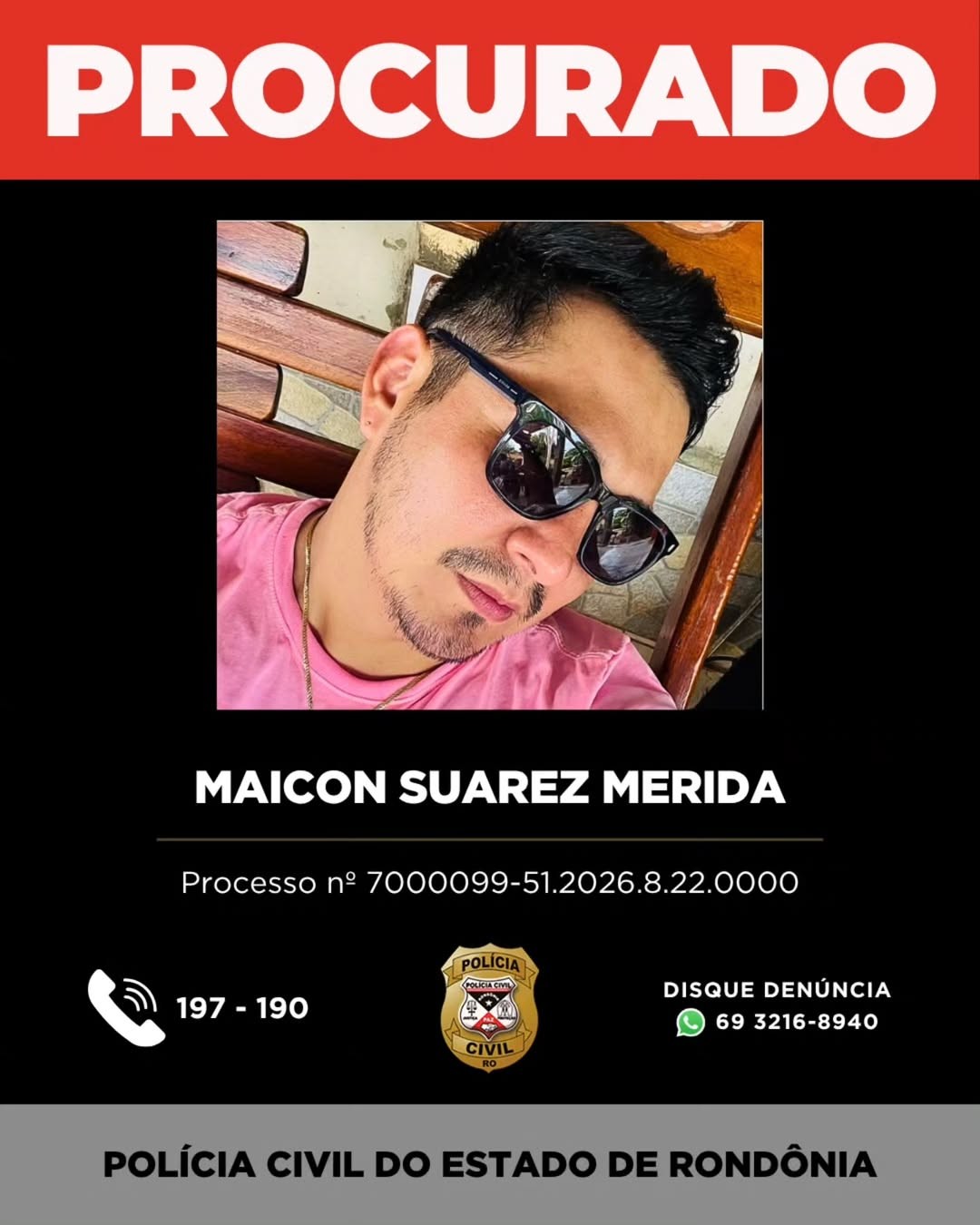 Maicon Suarez Merida — Foto: Reprodução/Polícia Civil de Rondônia (PC-RO)