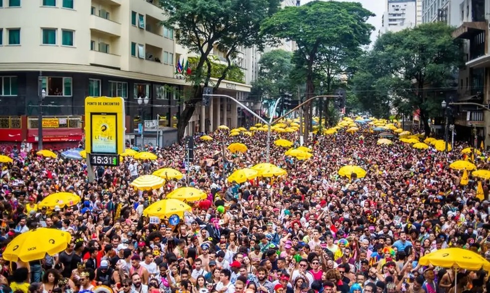 Foliões tomam as ruas de São Paulo durante o Carnaval de 2024 — Foto: Edson Lopes Jr/Prefeitura de SP