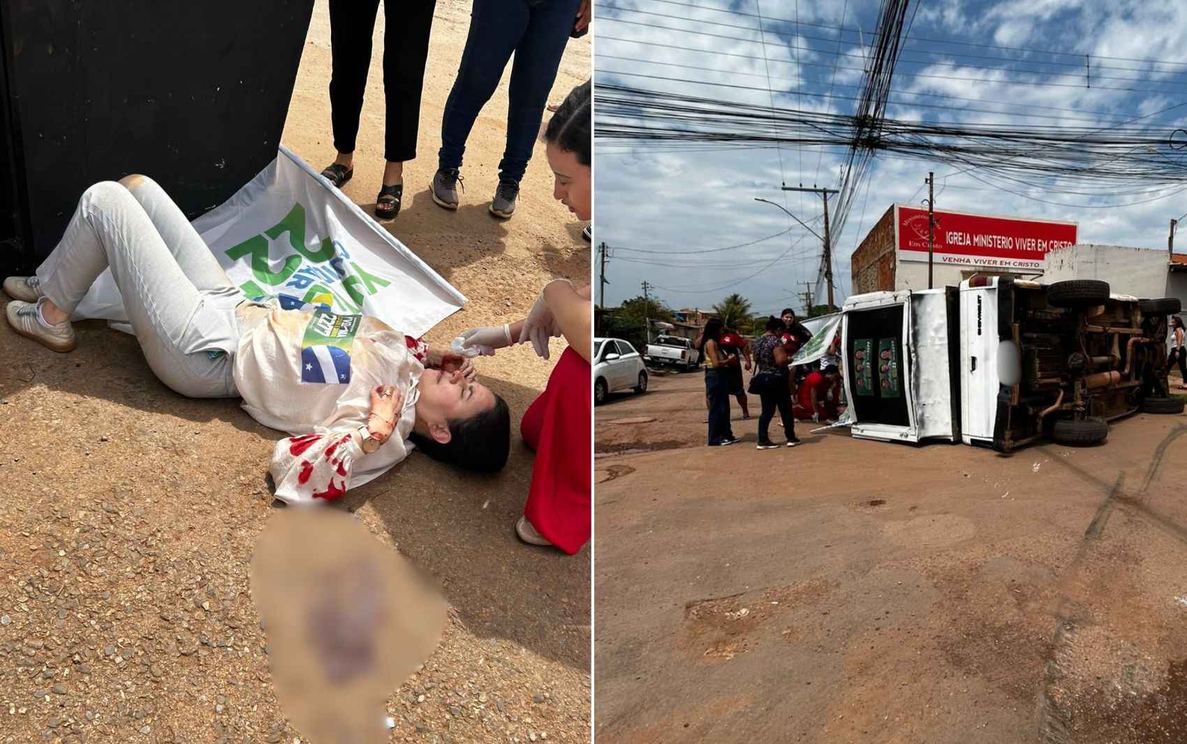 Candidata a deputada federal cai de trio elétrico que tombou em Goiás