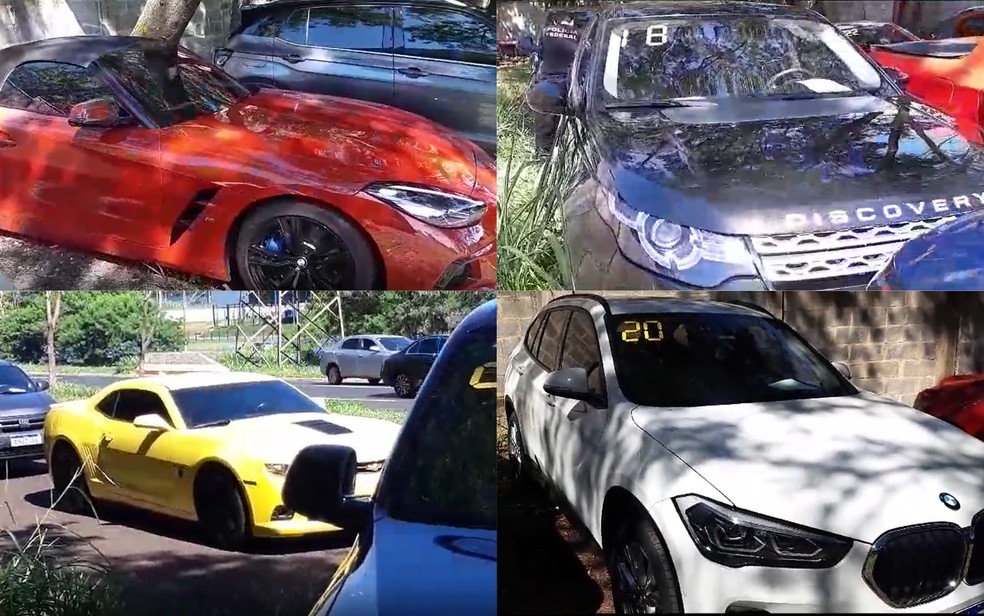 Carros luxuosos apreendidos durante operação 'Alcateia' em Ribeirão Preto, SP — Foto: Foto: Divulgação