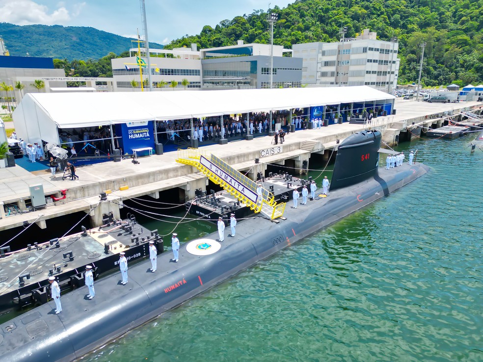 Cerimônia de Mostra de Armamento do Submarino Humaitá — Foto: Divulgação/Marinha do Brasil