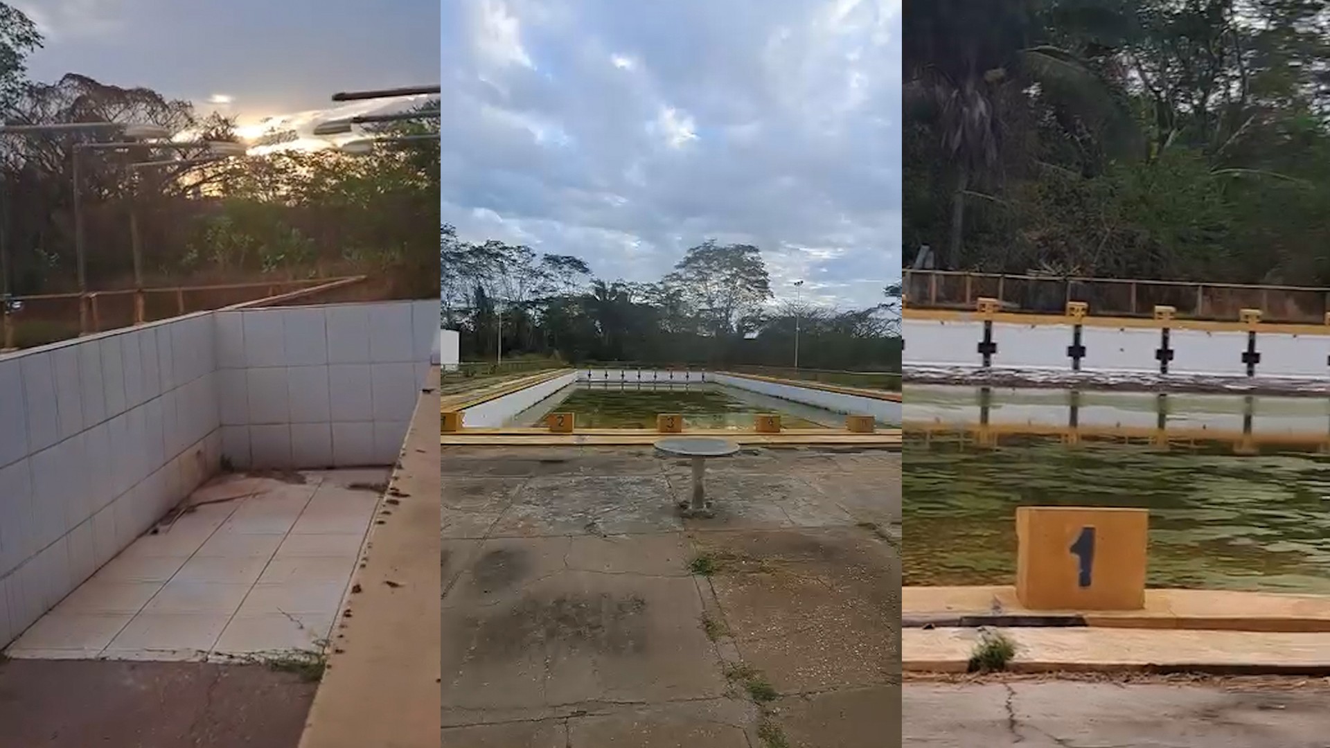 Vídeo mostra piscina do setor de esportes da UFPI com lodo acumulado e água parada