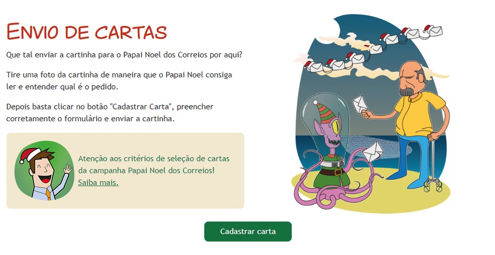 Papai Noel dos Correios � Foto: Reprodu��o/Correios