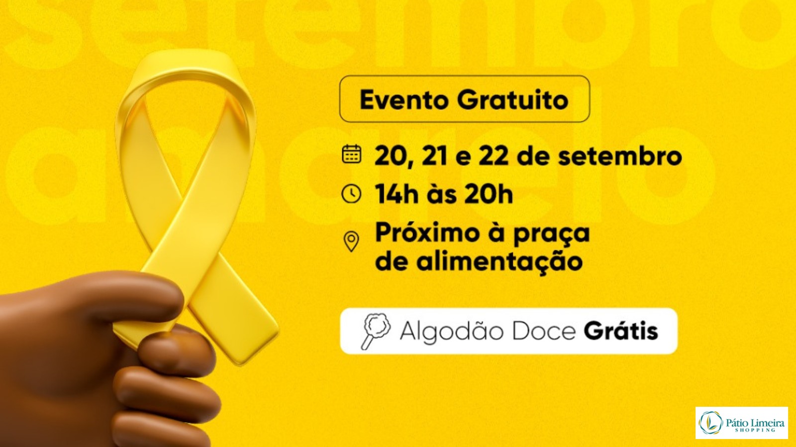 Pátio Limeira Shopping fará ação de acolhimento no Setembro Amarelo