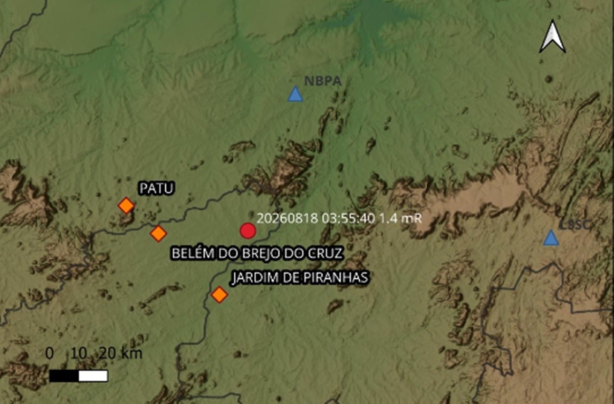 Tremor de terra é registrado no Sertão da Paraíba