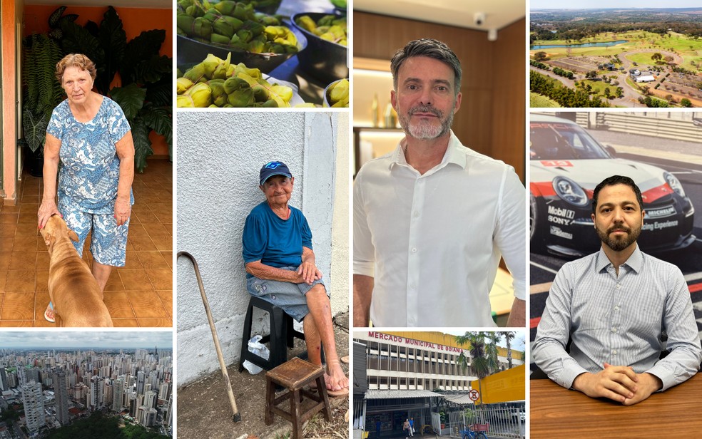 Da simplicidade acolhedora ao luxo ostentação: Goiânia chega aos 91 anos cada vez mais versátil — Foto: Montagem/g1 Goiás