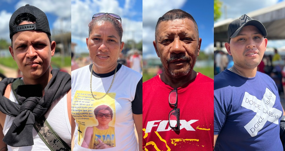 Da esquerda para a direita: Moises Mata, 29 anos; Dexys Sapienza, 40 anos; Edgar Suarez, 56 anos; Luiz Perez, 28 anos — Foto: Caíque Rodrigues/g1 RR