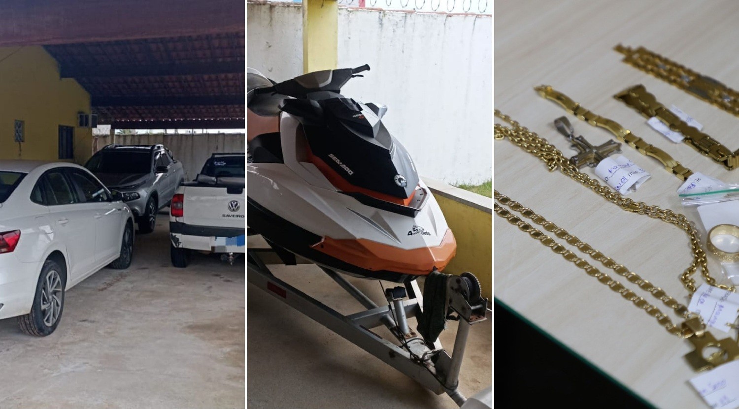 Carros, moto aquática e joias são apreendidos pela PF no RN dentro de operação contra tráfico de drogas no ES