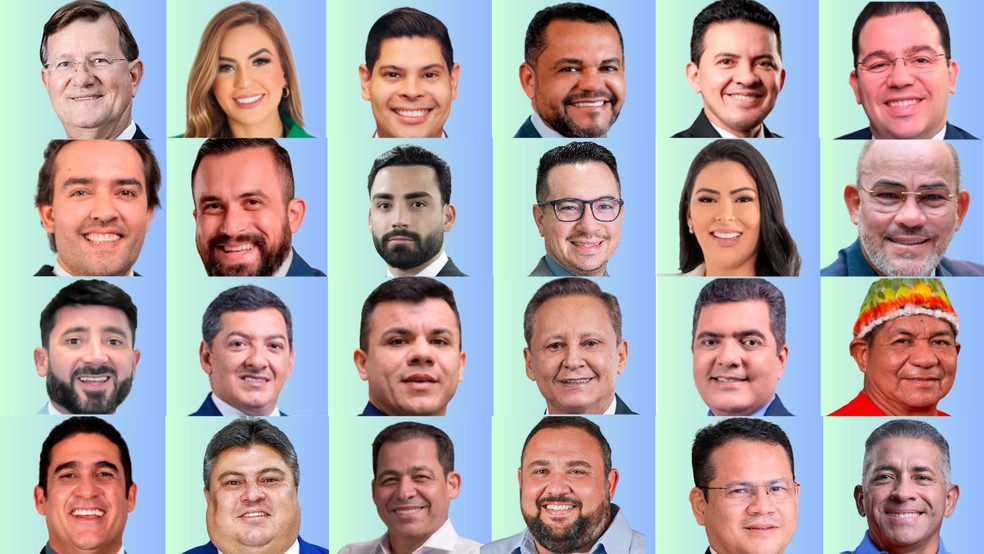 Deputados estaduais eleitos no Amazonas nas Eleições 2026 — Foto: Arte/g1 AM