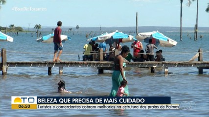 Turistas e comerciantes cobram melhorias nas praias de Palmas