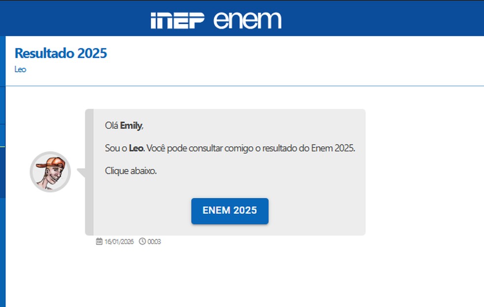 Resultado do Enem 2025 já está disponível. — Foto: Reprodução