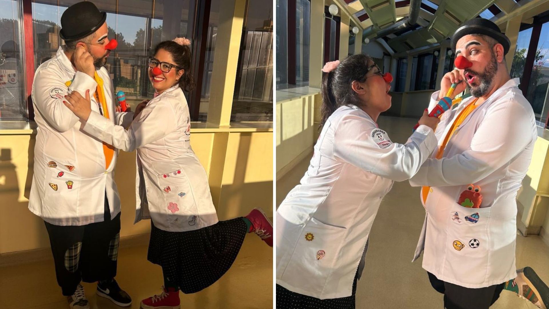 Casal de palhaços leva alegria a pacientes de hospitais e asilos e incentiva filha a manter tradição: 'Olhar o próximo sem nada em troca'