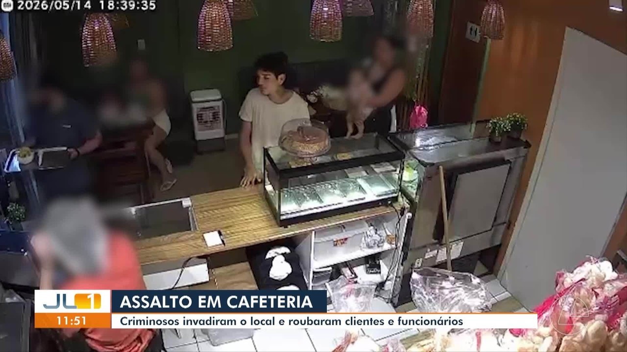 Assalto em cafeteria de Ananindeua dura menos de 40 segundos e é registrado por câmeras