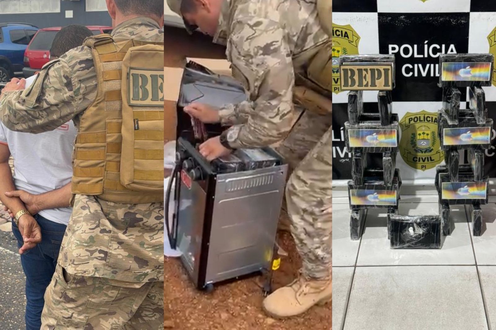 Casal é preso suspeito de transportar quase 50 kg de cocaína dentro de fornos em ônibus no PI