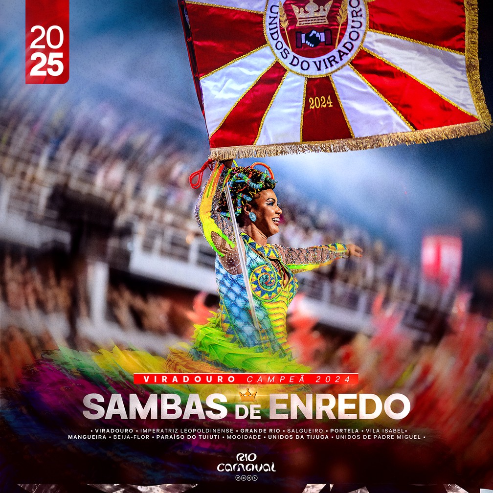 Capa do álbum ‘Sambas de enredo 2025’ — Foto: Divulgação