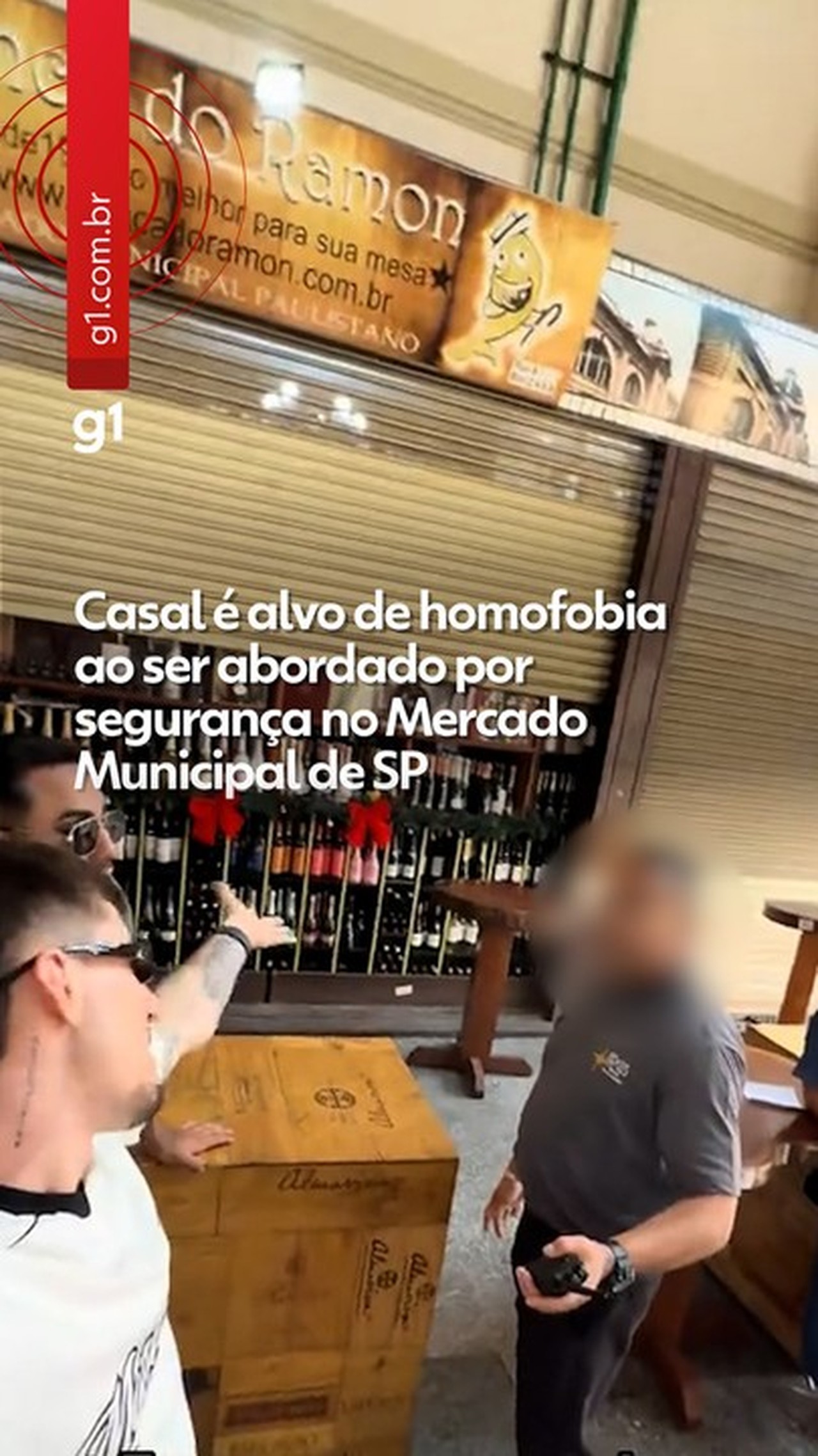 Vídeo: 'É melhor fazer isso lá fora' diz segurança a casal gay que se abraçava no Mercado Municipal de SP