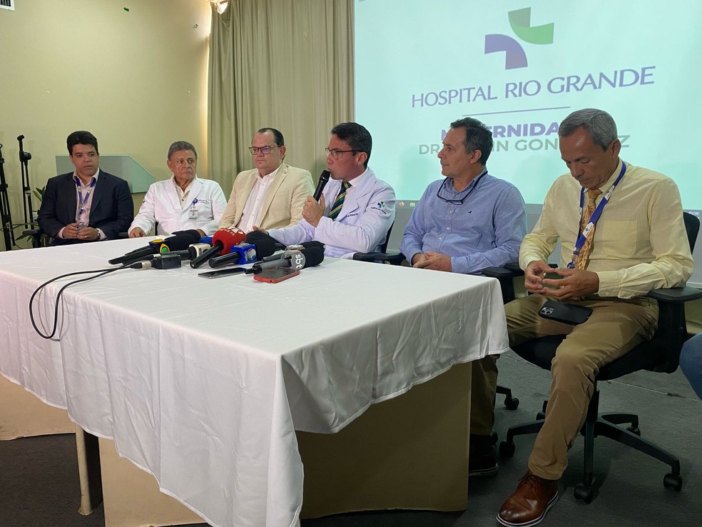 Médicos atualizam estado de saúde de Jair Bolsonaro, internado em Natal, neste sábado (12) — Foto: Pedro Trindade/Inter TV Cabugi