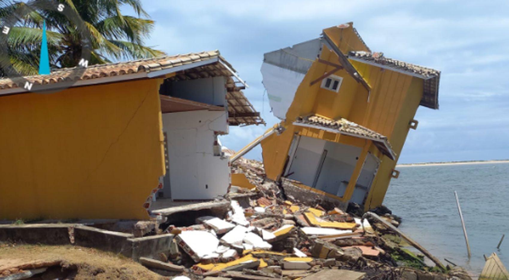 Casas destruídas e avanço do rio e do mar: os reflexos da erosão que atinge 68 km da costa de Sergipe