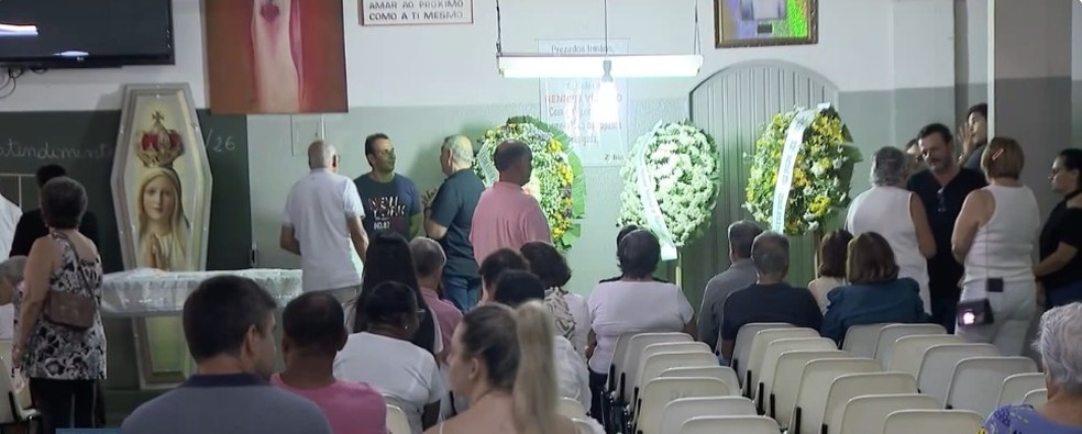 Velório do Doutor Hansen aconteceu na Casa da Fraternidade São Francisco de Assis — Foto: Reprodução/TV Integração