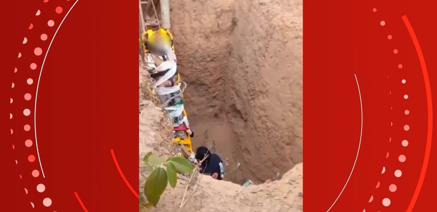 VÍDEO: Idoso sai para caminhar, desaparece e é resgatado de fossa com 4 metros em Porteirinha