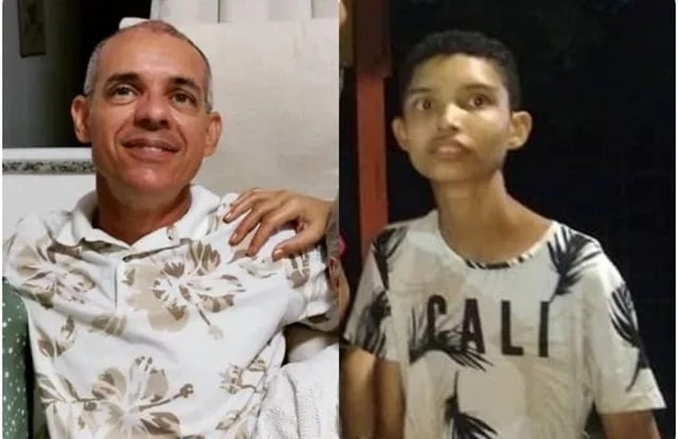Pai e filho morreram em acidente na Bahia — Foto: Redes sociais/arte g1