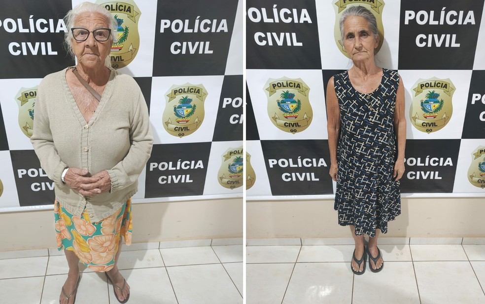 Idosas so presas suspeitas de usar documentos falsos para aplicar golpes em benefcios do INSS, em Orizona — Foto: Divulgao/Polcia Civil