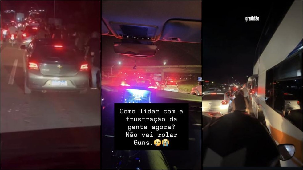 Fãs desistiram de ir ao show do Guns N' Roses. — Foto: Redes sociais/Reprodução