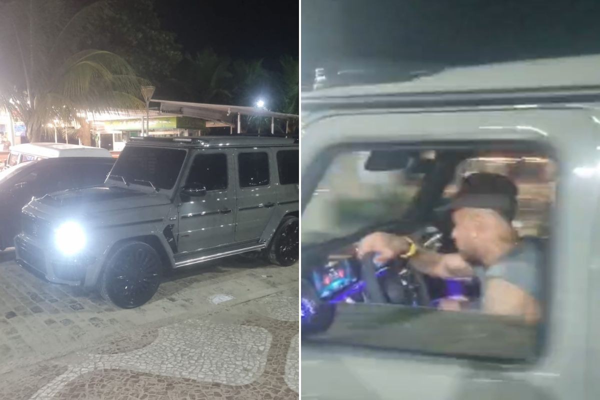 Neymar e 'parças' curtem Carnaval com lanche na praia e rolê em carro de milhões; VÍDEO 