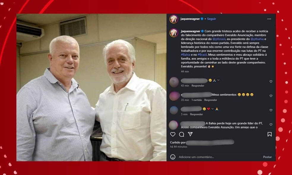 Políticos lamentam falecimento de Everaldo Anunciação — Foto: Reprodução/Redes sociais