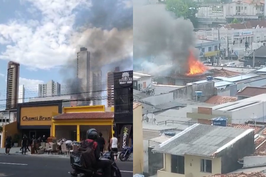 Panorama: Incêndio atinge loja de tecidos em Belém e área é isolada por risco de desabamento