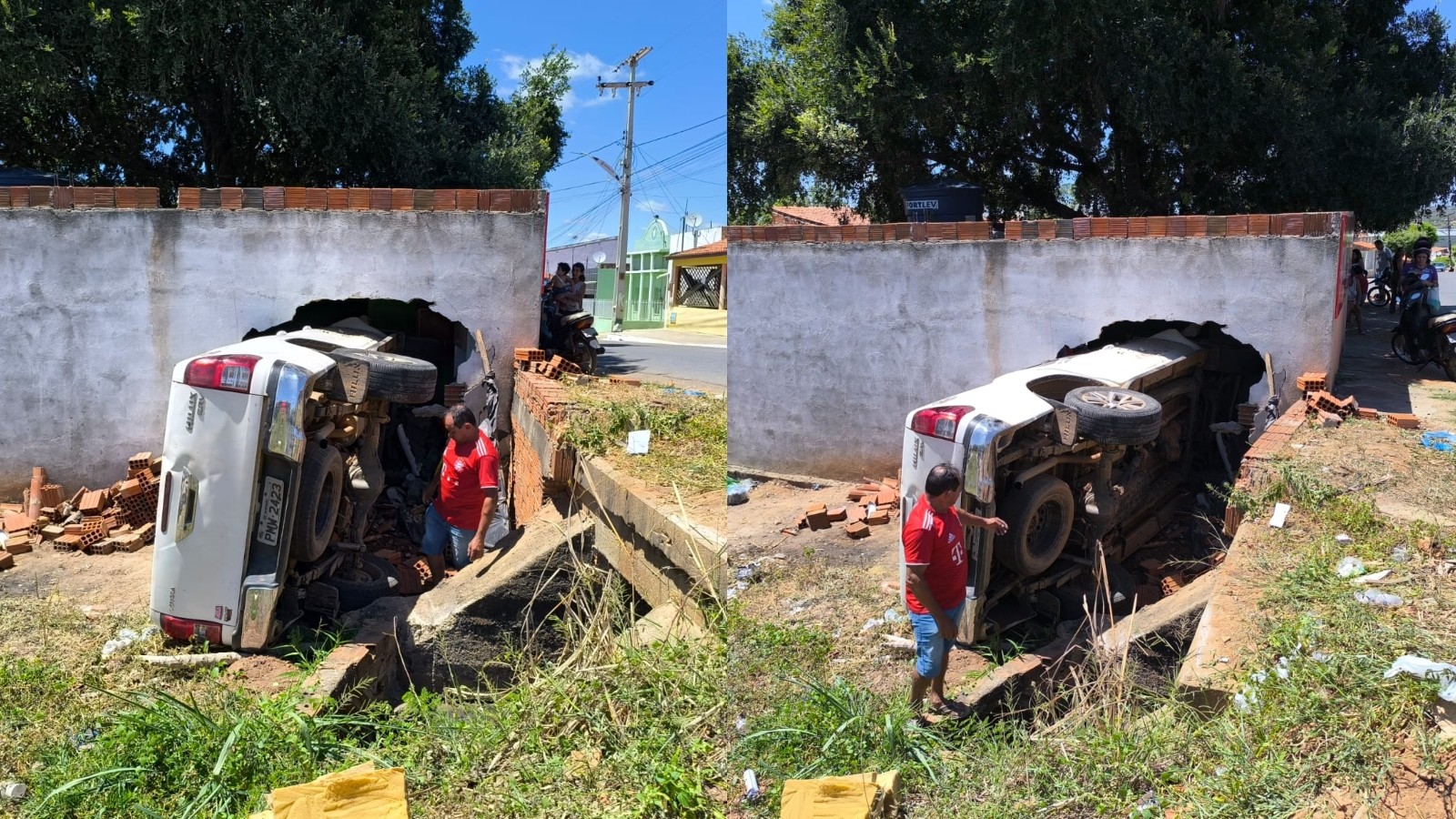 Vídeo: Veterinário capota carro após inalar hidrogênio vazado de tambor de sêmen, no Ceará