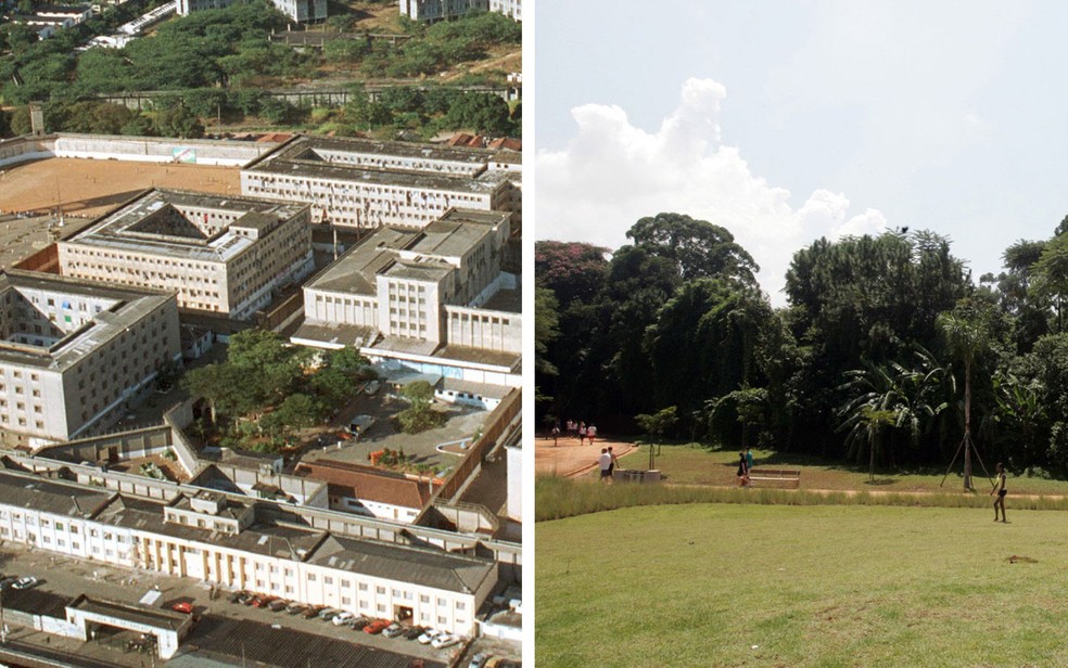 Pavilhões do presídio do Carandiru foram demolidos em 2002 e Parque da Juventude foi montado no lugar — Foto: Arquivo/Estadão Conteúdo
