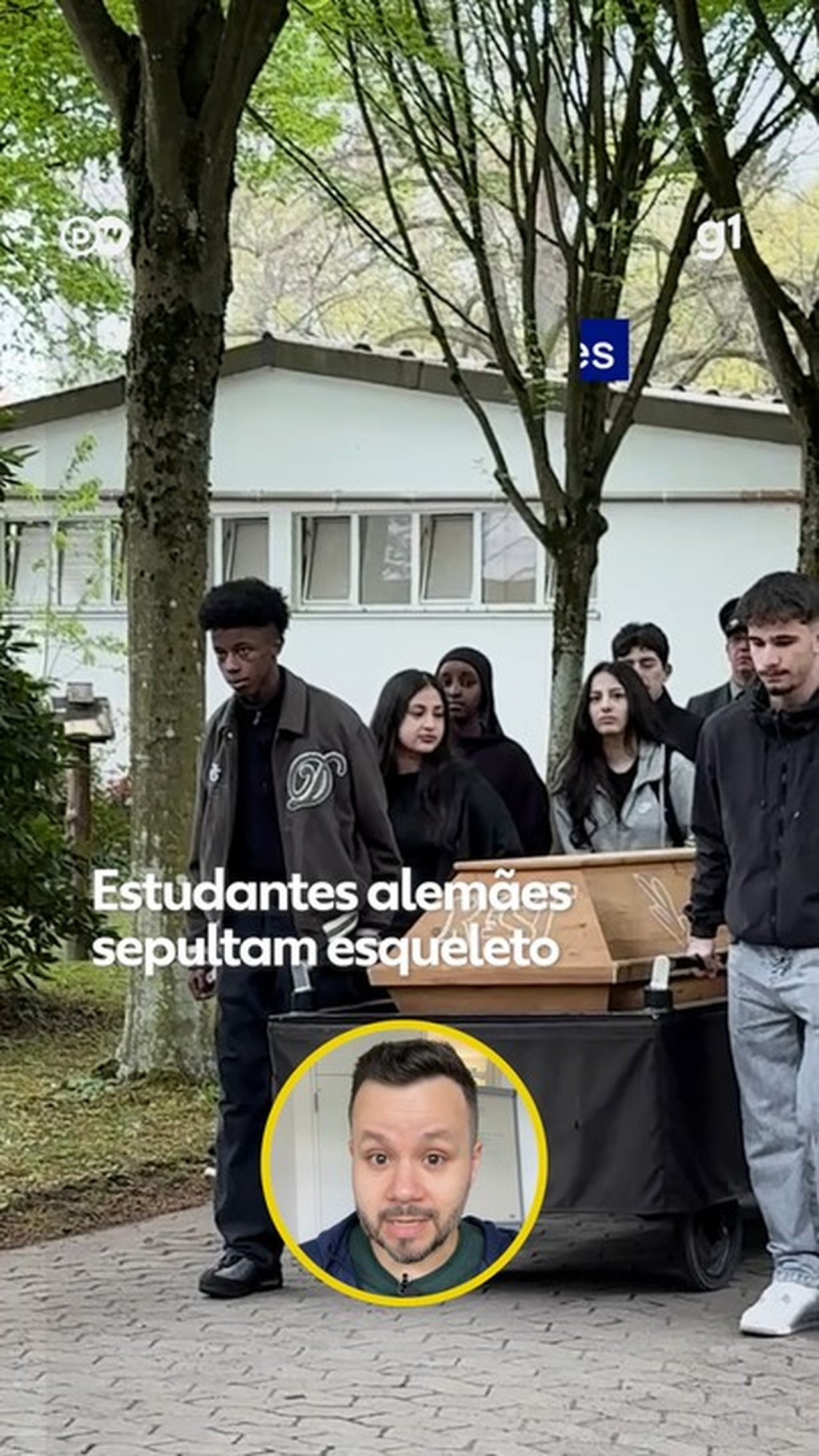 Estudantes alemães sepultam esqueleto usado em aulas após descobrirem que era de um humano
